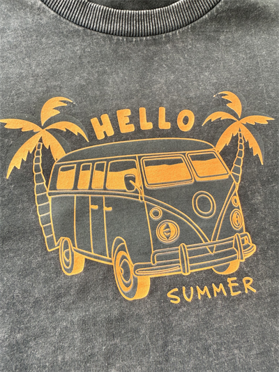 Baskılı Tişört - Hello Summer (Antrasit)