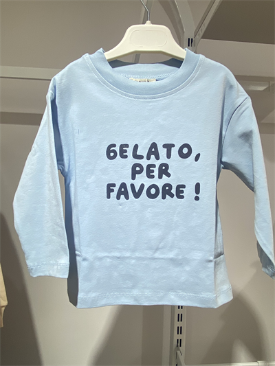 Baskılı Uzun Kollu Tişört – Mavi