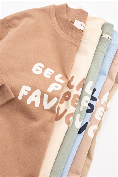 Baskılı Uzun Kollu Tişört – Mavi