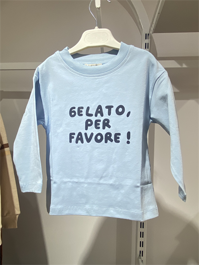 Baskılı Uzun Kollu Tişört – Mavi