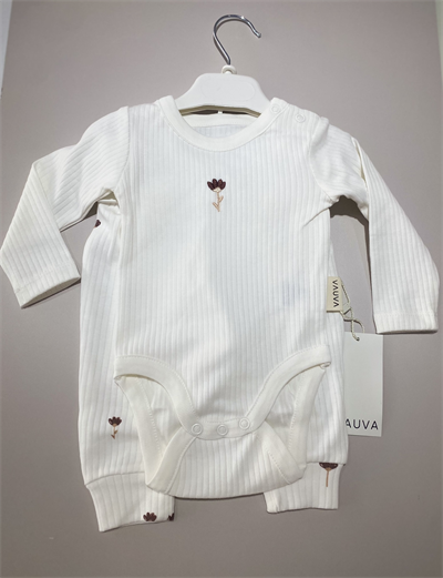 Bebek İkili Zıbın Takım – Krem Çiçek Desenli