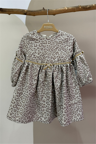 Kız Çocuk Leopar Elbise