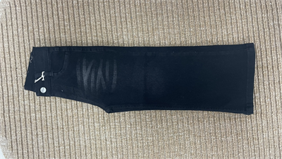 Bol Paça Siyah Denim Pantolon – Ayarlanabilir Bel, Kız Çocuk, 5–8 Yaş