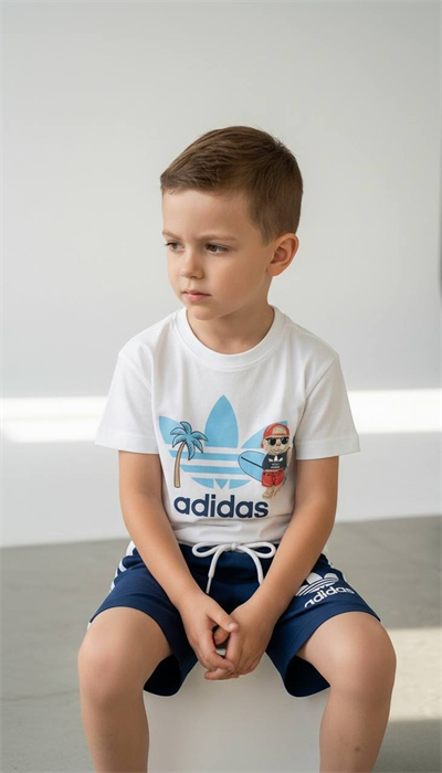 Erkek Çocuk Capybara Baskılı Tişört ve Şort Takım Mavi