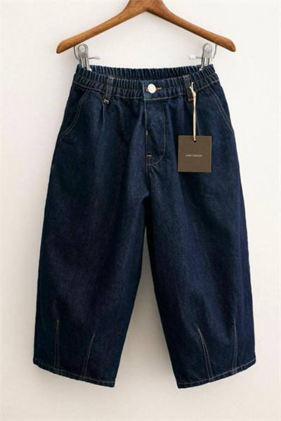 Çocuk Balon Kesim Denim Pantolon Lacivert