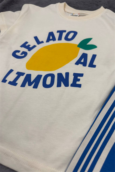 Çocuk Limon Baskılı Tişört ve Pantolon Takım