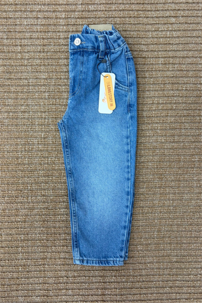 Çocuk Rahat Kesim Denim Pantolon Mavi