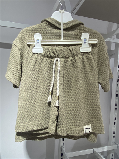 Erkek Çocuk Dokulu Gömlek ve Şort Takım Haki