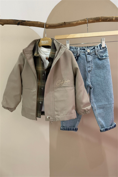 Erkek Çocuk 4lü Takım Ceket Gömlek Pantolon Tişört