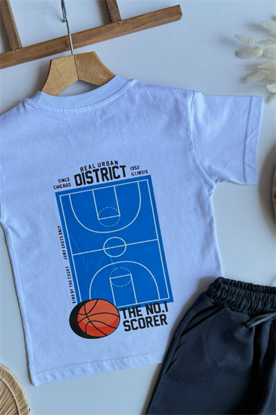 Erkek Çocuk Basket Baskılı Şortlu Takım