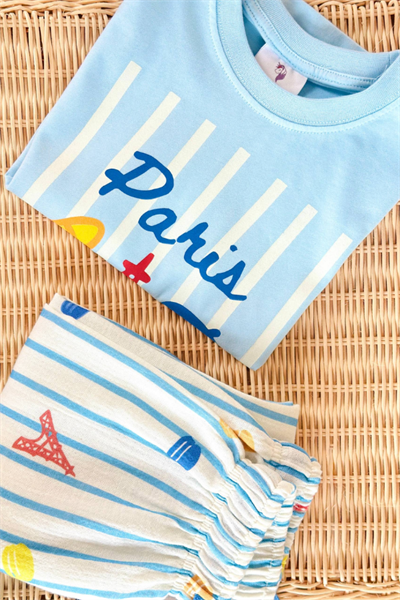 Erkek Çocuk Baskılı Tişört ve Müslin Pantolon Takım