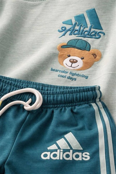 Erkek Çocuk Baskılı Tişört ve Şort Takım (Yeşil)