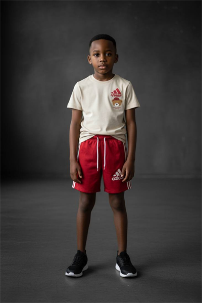 Erkek Çocuk Baskılı Tişört ve Şort Takım (Kırmızı)