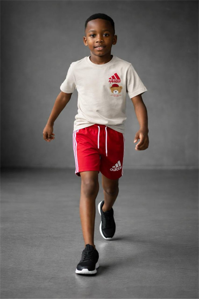 Erkek Çocuk Baskılı Tişört ve Şort Takım (Kırmızı)