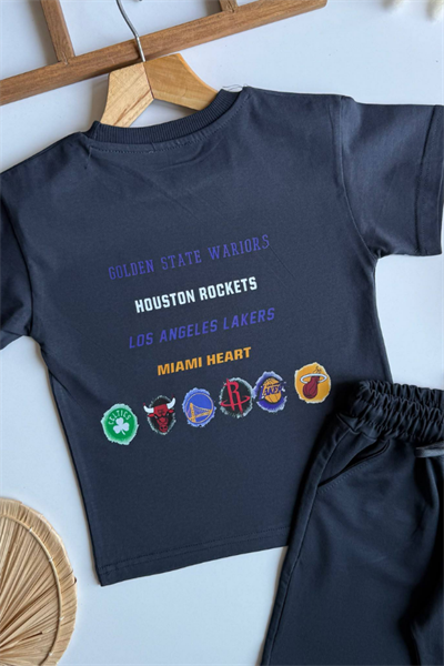 Erkek Çocuk NBA Baskılı Şortlu Takım 
