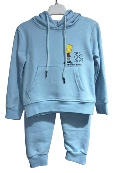 Erkek Çocuk Simpson Baskılı Eşofman Takımı Mavi