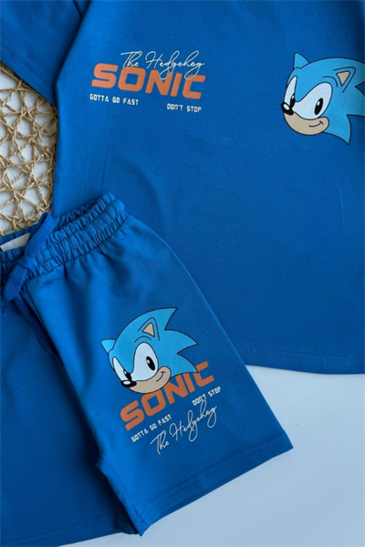 Erkek Çocuk Sonic Baskılı Eşofman Takım Mavi