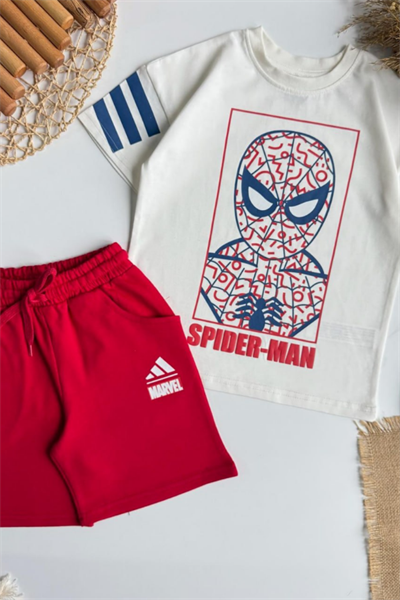 Erkek Çocuk Spiderman Baskılı Eşofman Takım Kırmızı
