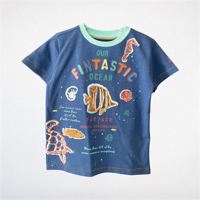 FatFace “Our Fintastic Ocean” Çocuk Tişört – Mavi
