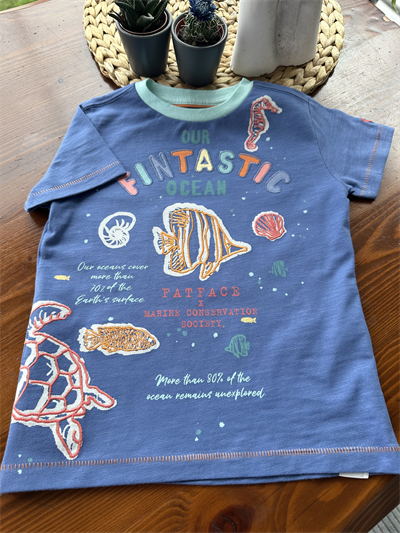 FatFace “Our Fintastic Ocean” Çocuk Tişört – Mavi