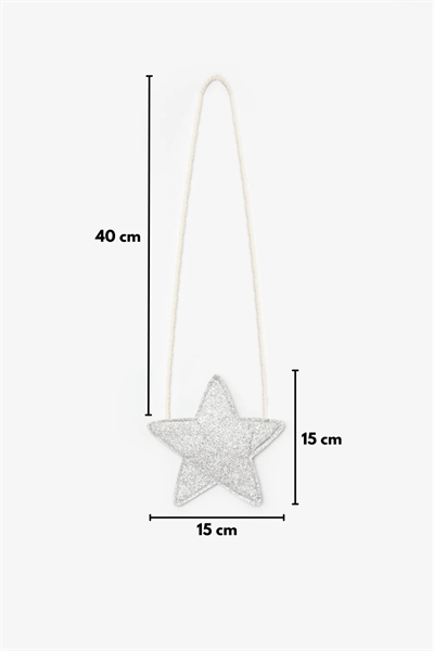 Kız Çocuk Simli Yıldız Çanta Gümüş | Noblekids