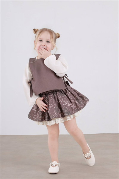 Kız Çocuk 3lü Takım Bej