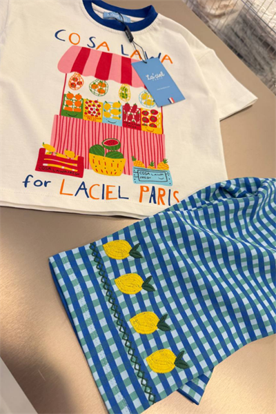 Kız Çocuk Cosa Lawa Renkli Tişört ve Pantolon Takım