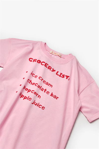 Kız Çocuk Dondurma Baskılı Tişört Pembe