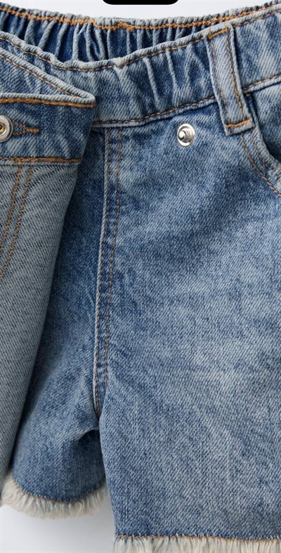 Kız Çocuk Jean Şort Etek Mavi