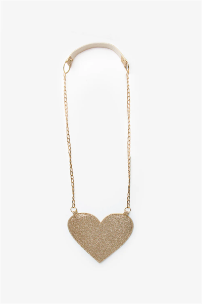 Kız Çocuk Kalp Şekilli Çanta Altın