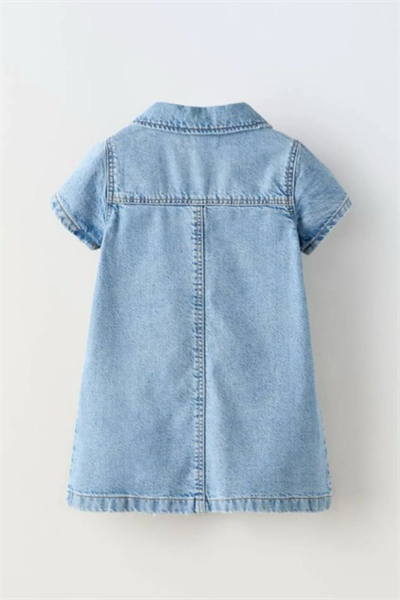 Kız Çocuk Kısa Kol Denim Elbise