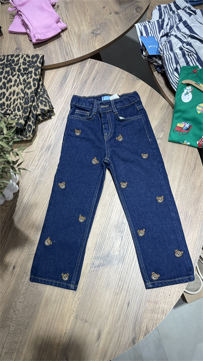 La Ciel Paris Ayarlanabilir Bel Detaylı Çocuk Denim Pantolon – Nakışlı Boru Paça