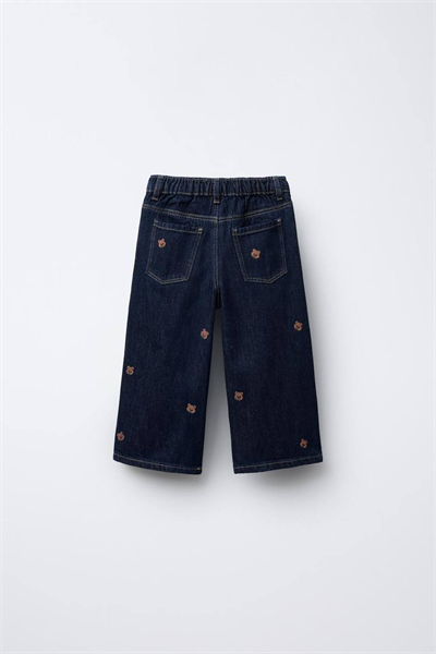 La Ciel Paris Ayarlanabilir Bel Detaylı Çocuk Denim Pantolon – Nakışlı Boru Paça