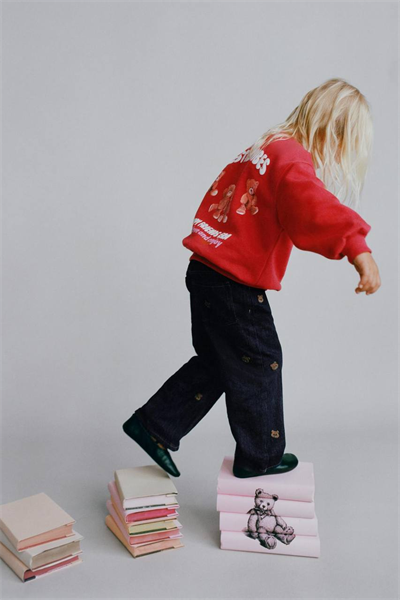 La Ciel Paris Ayarlanabilir Bel Detaylı Çocuk Denim Pantolon – Nakışlı Boru Paça