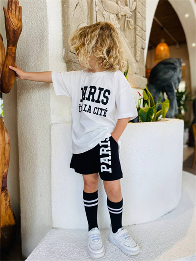 La Ciel Paris Baskılı Takım – Siyah & Beyaz