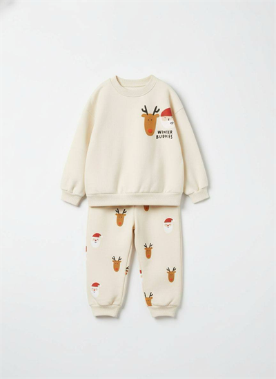 La Ciel Paris – Christmas Temalı Krem Takım, Unisex, 2–7 Yaş