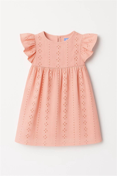Kız Çocuk Dantel Detaylı Elbise Somon