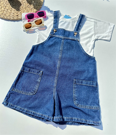 Kız Çocuk Denim Tulum Elbise