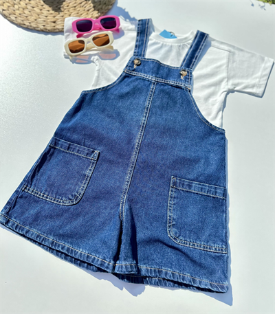 Kız Çocuk Denim Tulum Elbise