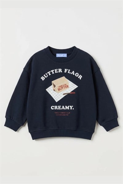 La Ciel Paris Erkek Çocuk Baskılı Sweatshirt Lacivert