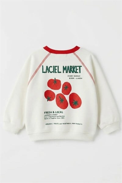 La Ciel Paris Erkek Çocuk Domates Baskılı Sweatshirt