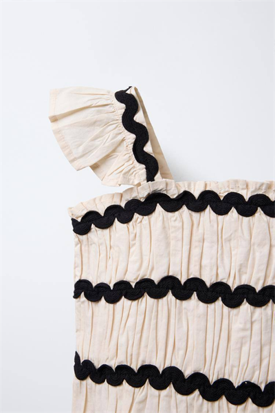 Kız Çocuk Zigzag Desenli Bluz ve Pantolon Takım