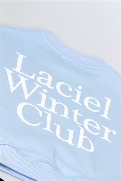 La Ciel Paris Sırt Baskılı Mavi Unisex Çocuk Takımı – Sweatshirt & Jogger Alt, 2–7 Yaş