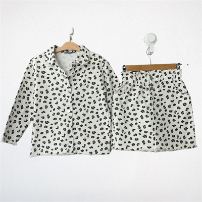 Leopar Desenli Takım – Gömlek & Etek