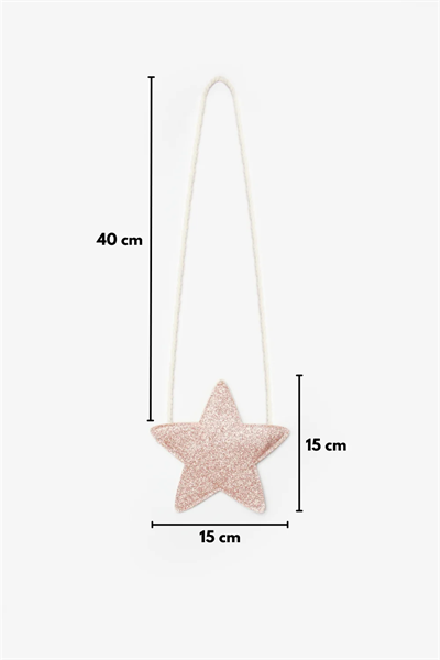 Kız Çocuk Simli Yıldız Çanta Rose | Noblekids