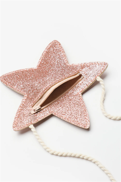 Kız Çocuk Simli Yıldız Çanta Rose | Noblekids