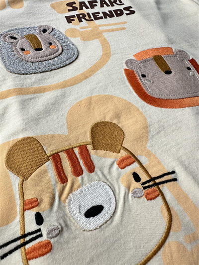 Safari Friends Nakışlı 2li Takım – Hardal