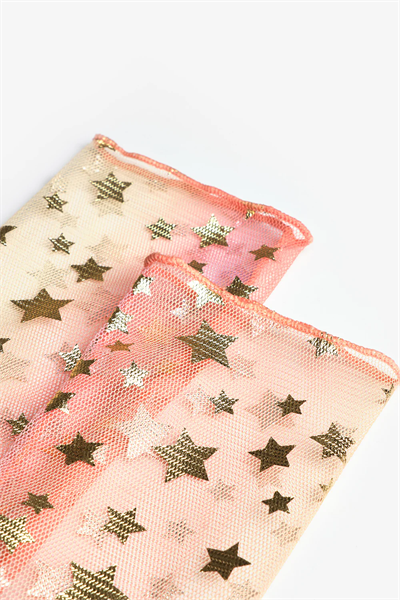 Sarı Küçük Yıldız Detaylı Kız Çocuk Tül Çorap