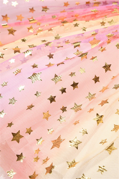 Sarı Yıldız Baskılı Kız Çocuk Tül Etek - Pauline