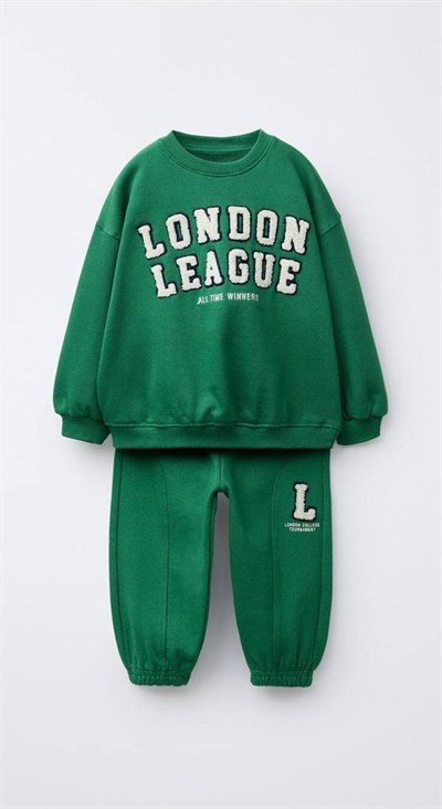 Snook Çocuk Eşofman Takımı – “London League” Baskılı, 3 İplik Hafif Şardonlu